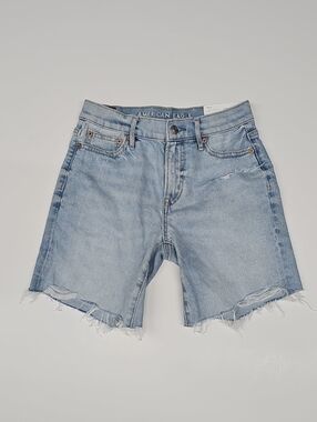 NWT American Eagle Light Wash Distressed Denim Shorts Size 000